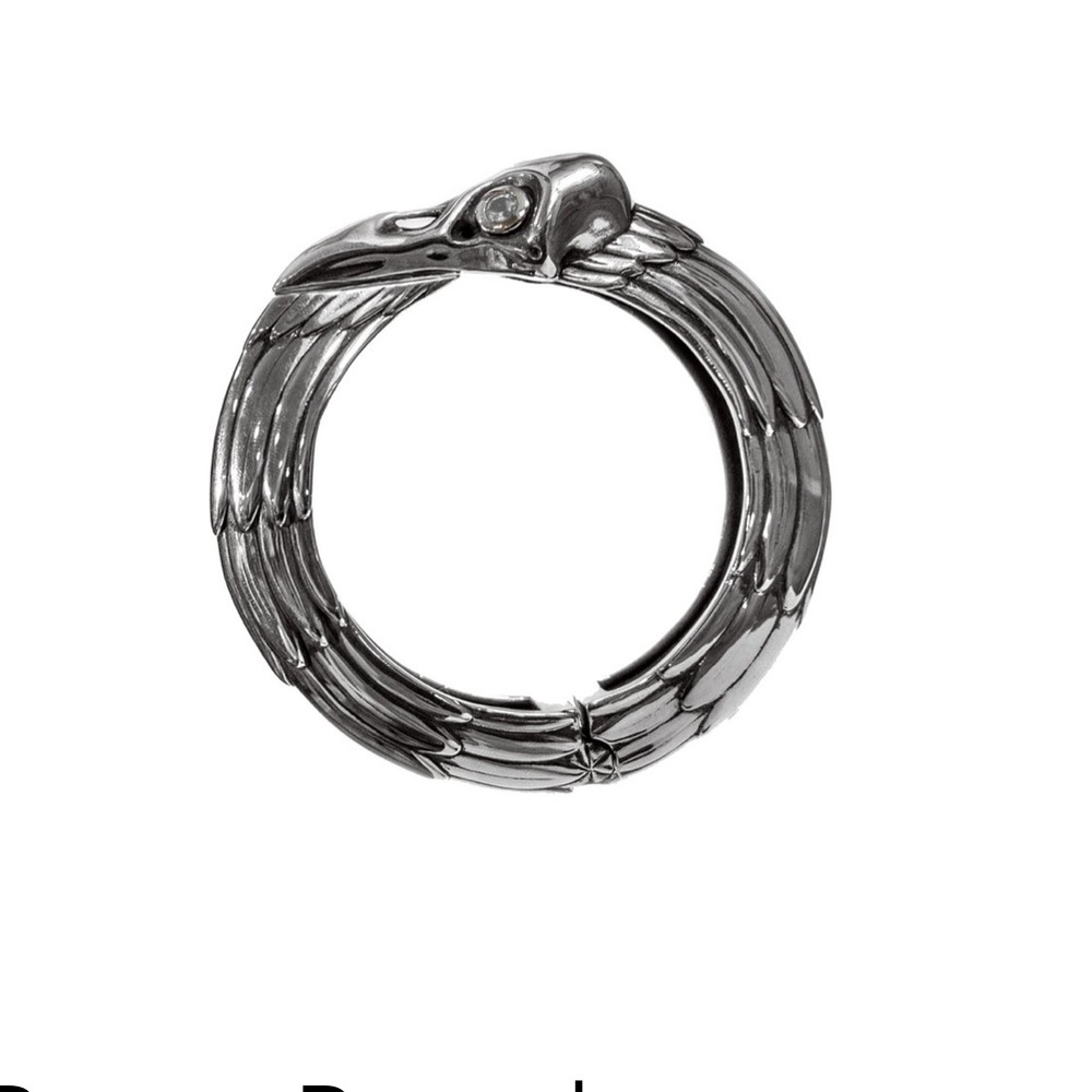 Large Silver and Topaz Raven Bracelet/Cuff